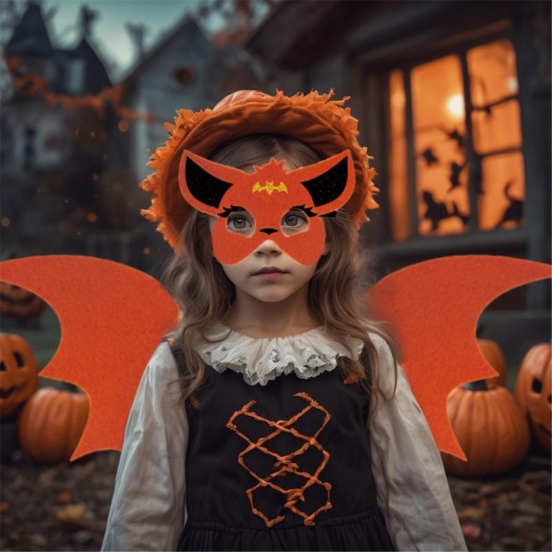 Halloween Bat Dress up Costume Accessories for Adult Kids, Including Bat Wing, Bat Mask