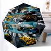 Printed Jacksonville Jaguars logo Folding Umbrella,Outdoor,Leisure,And Travel Umbrella,Durable Umbrella Fabric,Birthday And Holiday Gift
