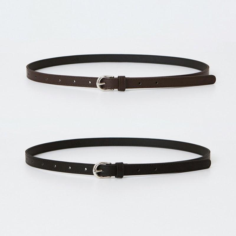LOEIL Round Buckle Slim Belt - 2 Colors