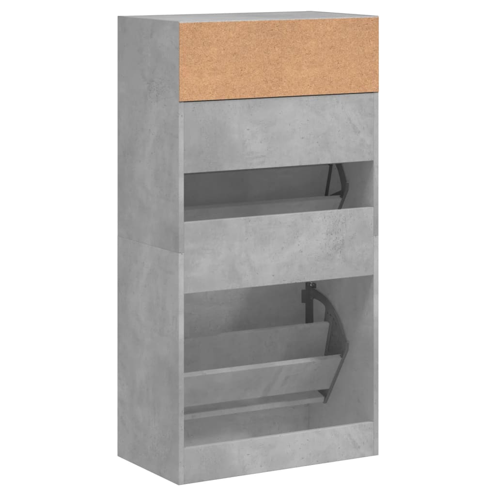 Vidaxl Szafka Na Buty, Szarość Betonu, 60X34X116 Cm