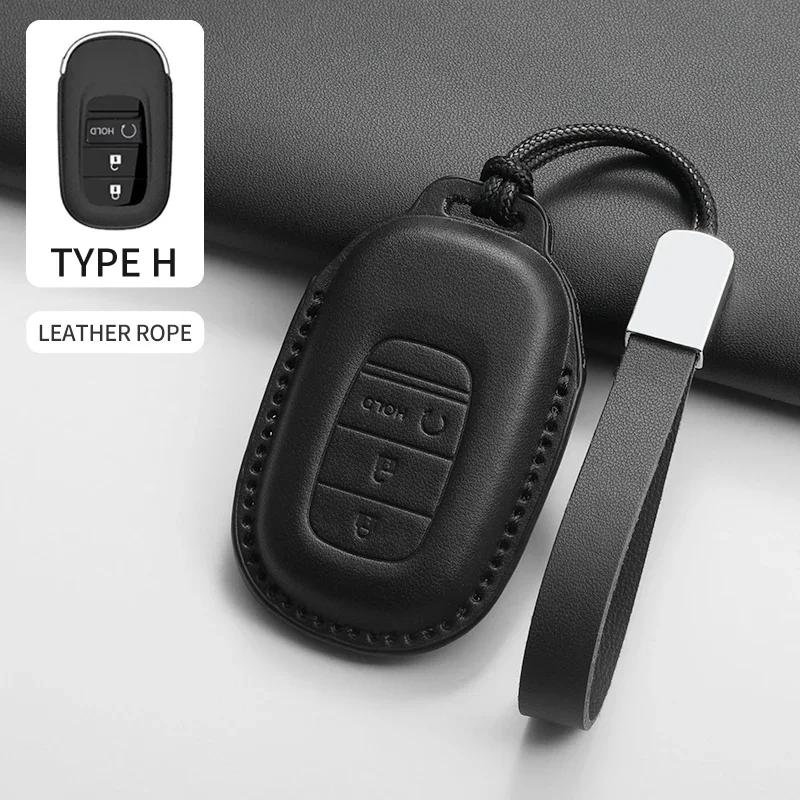 Auto Key Fob Case Cover Housing Remote Fit For Honda Fit For Civic Fit For Accord Fit For Cr-V Fit For Hr-V Fit For Pilot Pu Key Fob Auto