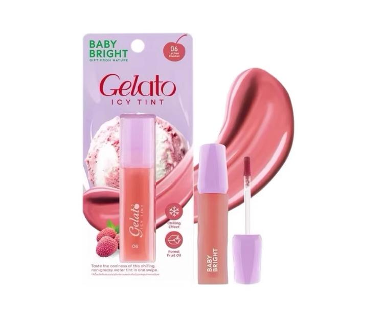 Thai Baby Bright Lip Glaze Ice Cream Moisturizing, Hydrating, Long-Lasting Silky Gelato Icy Tint
