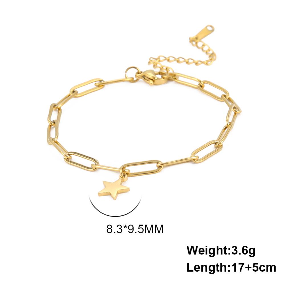 Cazador Stainless Steel Trendy Star Charm Double Chain Bracelet for Women Bracelets on Hand Jewelry 2025 Birthday Gift Wholesale