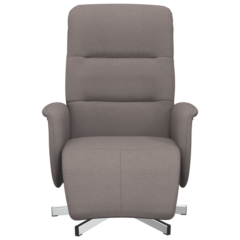 Recliner with Footrest Taupe Fabric