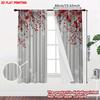 2D Flat Printing 2pcs Merry Christmas Trendy Curtains Christmas Red Berries Snowflakes Digital Printed Polyester Drapes Holiday