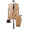 2 Teile/satz Männer Frühling Herbst Einfarbig Business Anzug Revers Langarm Taschen Single Button Blazer Mid-rise Slim fit Lange Hosen Set