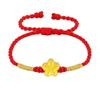 Pure Gold 999 Zodiac Red String Bracelet with Luck Beads for Baby's Full Moon or New Year