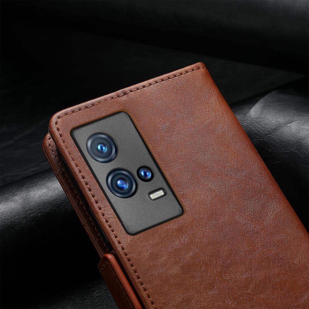 Wielofunkcyjne etui skórzane z klapką magnetyczną dla serii vivo.iQOO Neo8/Y16-Y200/S16-S20/Neo Z3/T3 Ultra... Gdzie Moda Spotyka Funkcjonalność