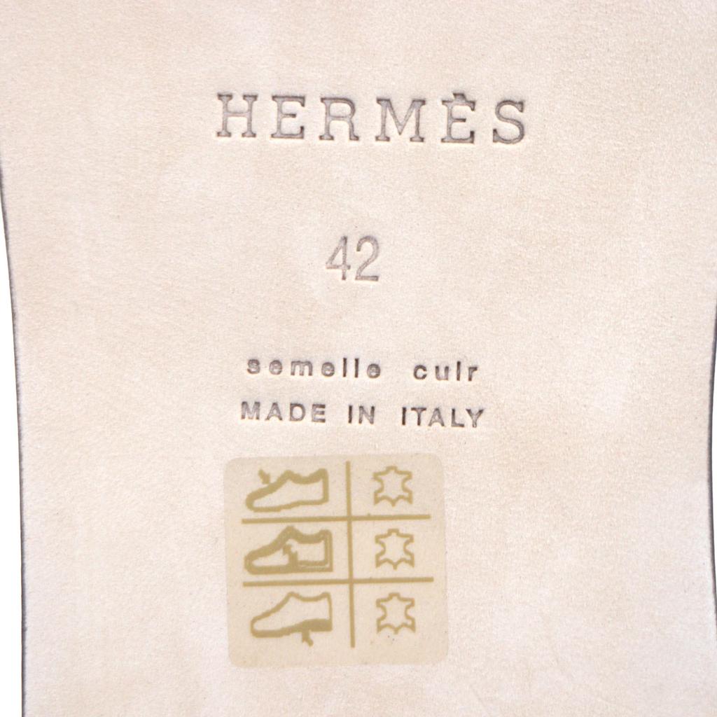 Pristine HERMES Sandals Izmir slide white leather mens 42 Used