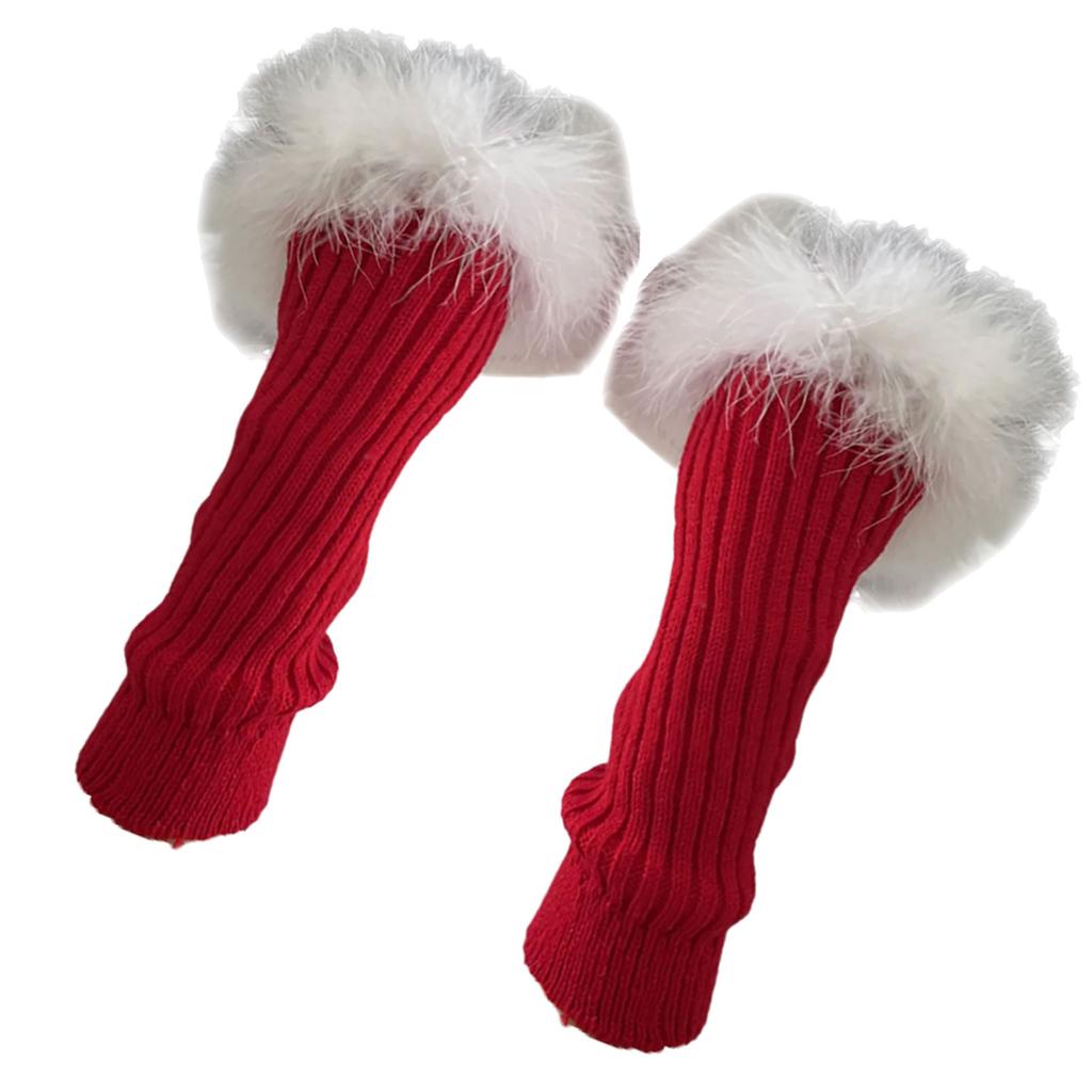 Mädchen Handschuhe Handgelenkwärmer Handschuhe Feder für Halloween Fingerlose Handschuhe Handgelenkwärmer Ärmel Winter für Teenager