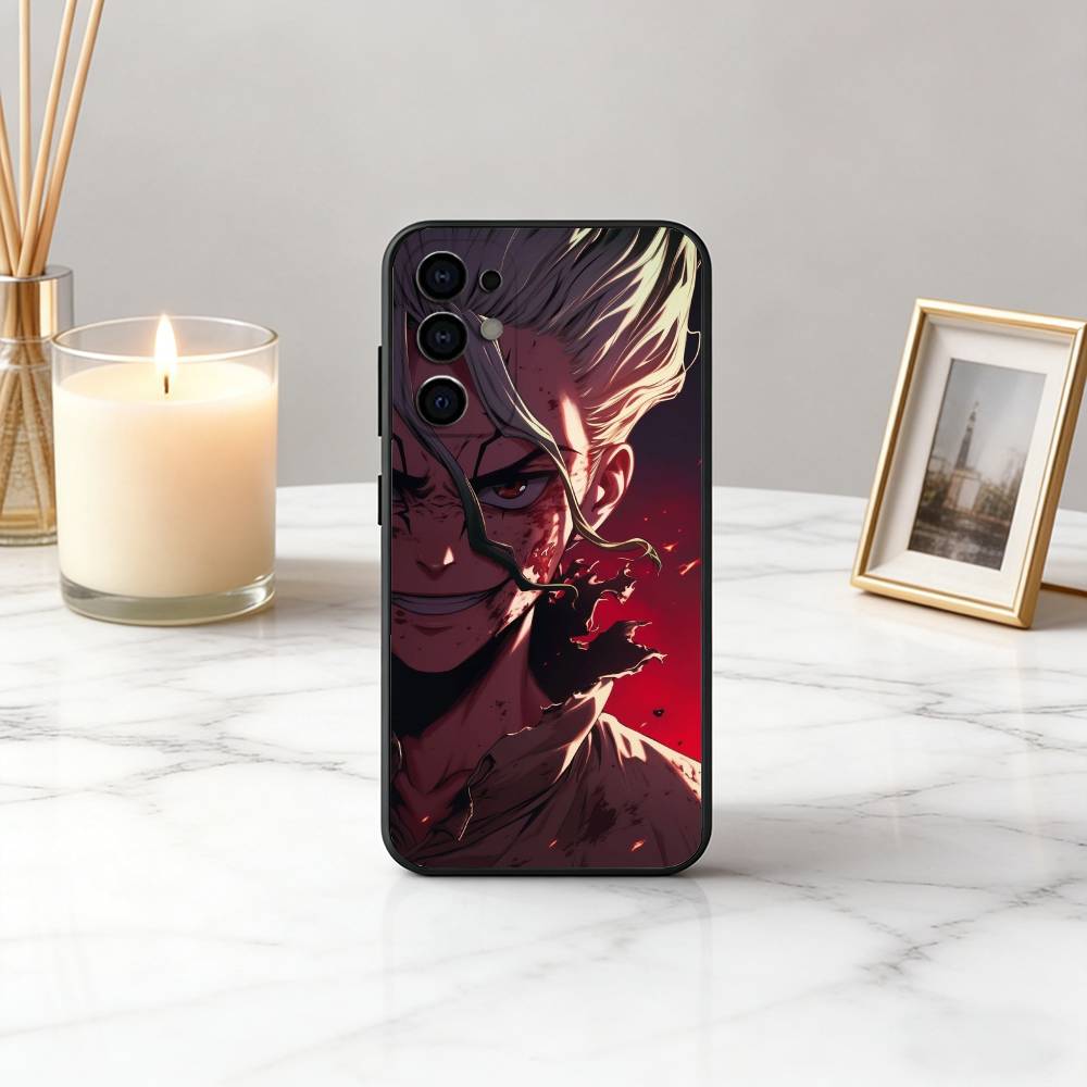 D-Dr S-STONE S-Senku I-Ishigami-DSSI Phone Case Black Silicone Soft For Samsung S25,S24,S21,S22,S23,S30,Ultra,S20,Plus,Fe,Lite