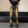 Men Autumn Gradient Washed Wide Leg Jeans