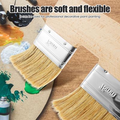 Double Head Painting Brush U Shaped Double Smooth Paint Brush with Wood Handle for Professional Acrylic Painting Hand Tools