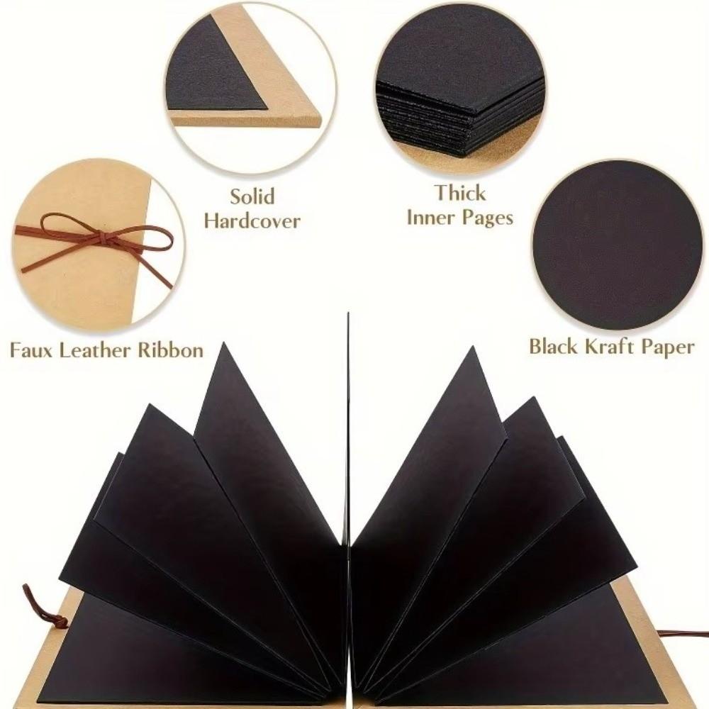 Adhesive Style Folding Photo Album Retro Scrapbook Album Accordion Photo Album  Travel Journal