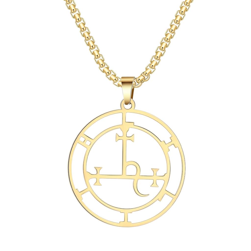 VASSAGO Sigil of Lilith Necklace Satanic Wiccan Jewelry Hecate Goddess Pendant for Women Men