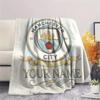 Custom Name Manchester City2 Flannel Blanket, High Quality Comfortable for All Seasons, Home Decor, Warmth and Comfort