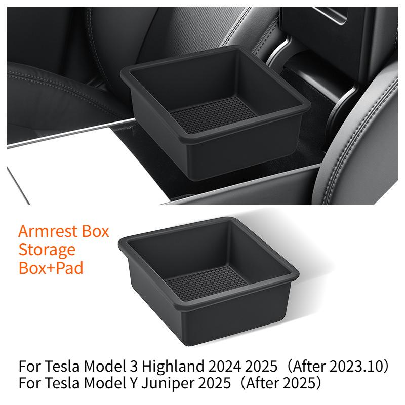 For Tesla Model 3/3 Highland Model Y/Y Juniper Central Control Armrest Box Storage Box Organizer Tray Cubby Drawer Accessories