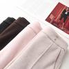 Women's Khaki Wool Acetate High-Waist Flared Pants for Autumn/Winter 2024