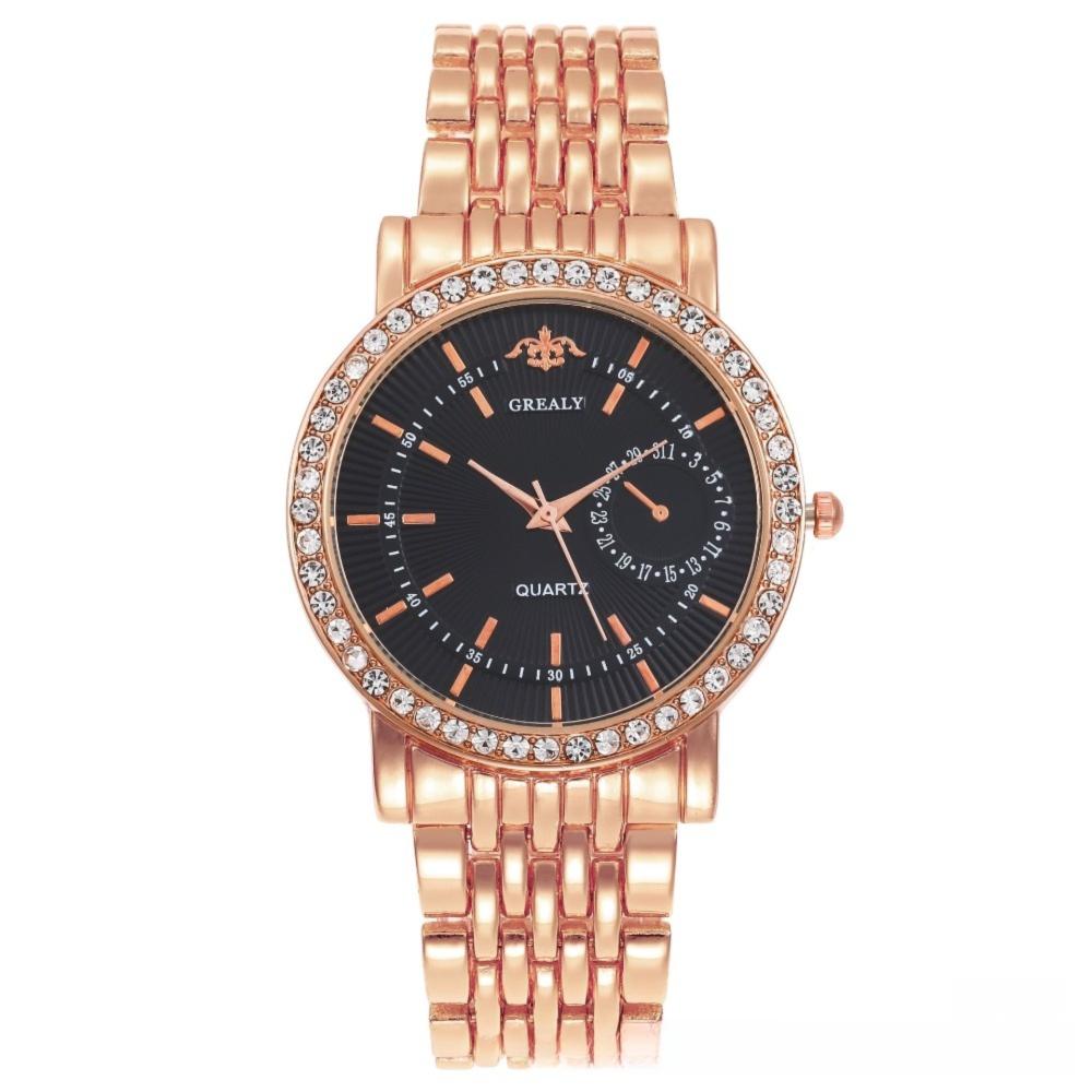 Casual Quartz Wristwatch Alloy Band Ladies Dress Watch Fashion Diamond Inlaid Watch Women's