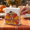 Festival Tabletop Napkin Rack Thanksgiving Gnome Turkey Holder, Wooden Table Storage Rack, Autumn Theme Home Decor Holiday Tissue Holder for