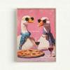 Tiger Pizza & Duck Wine Party Art Canvas Printing Cute Quirky Animal Wall Art Posters for Modern Restaurant Kitchen Home Decor