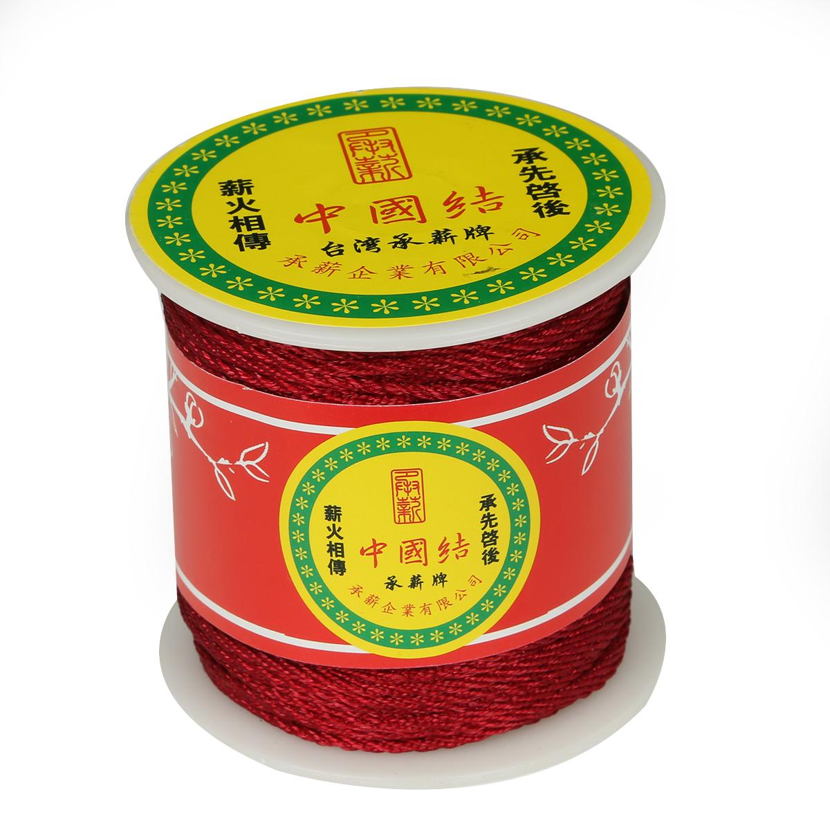 

44Meter Yingluo Line Silk Thread Knot Beading Bracelet Necklace Braided DIY Jewelry 1mm 44M вина червоного кольору