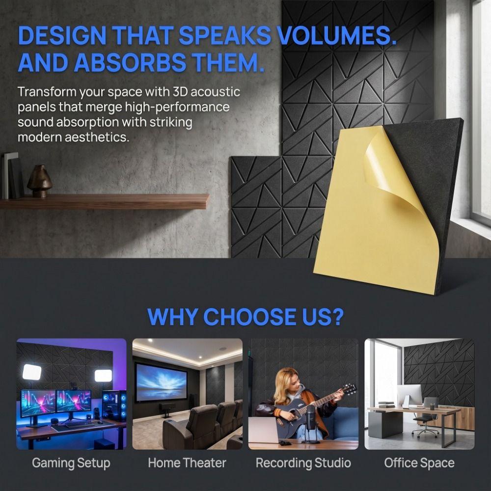 Square Shape Soundproof Panels Self-Adhesive Wall Stickers Decorative Felt Acoustic Panels KTV
