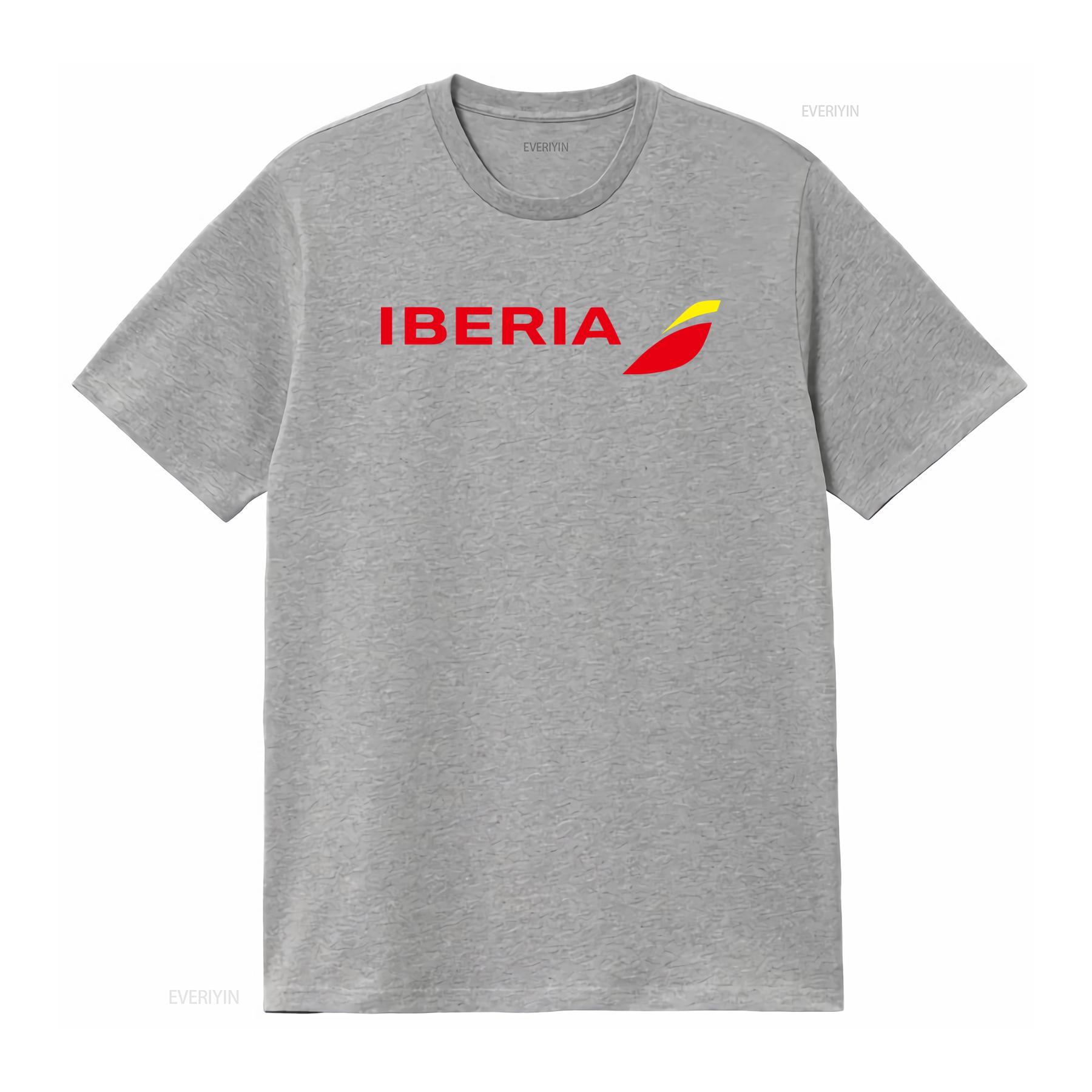 Iberia Airlines Spanish Airline Retro Logo Cotton Black T Shirt with Red Yellow Design vintage Washed Stylish Slightly Unisex S
