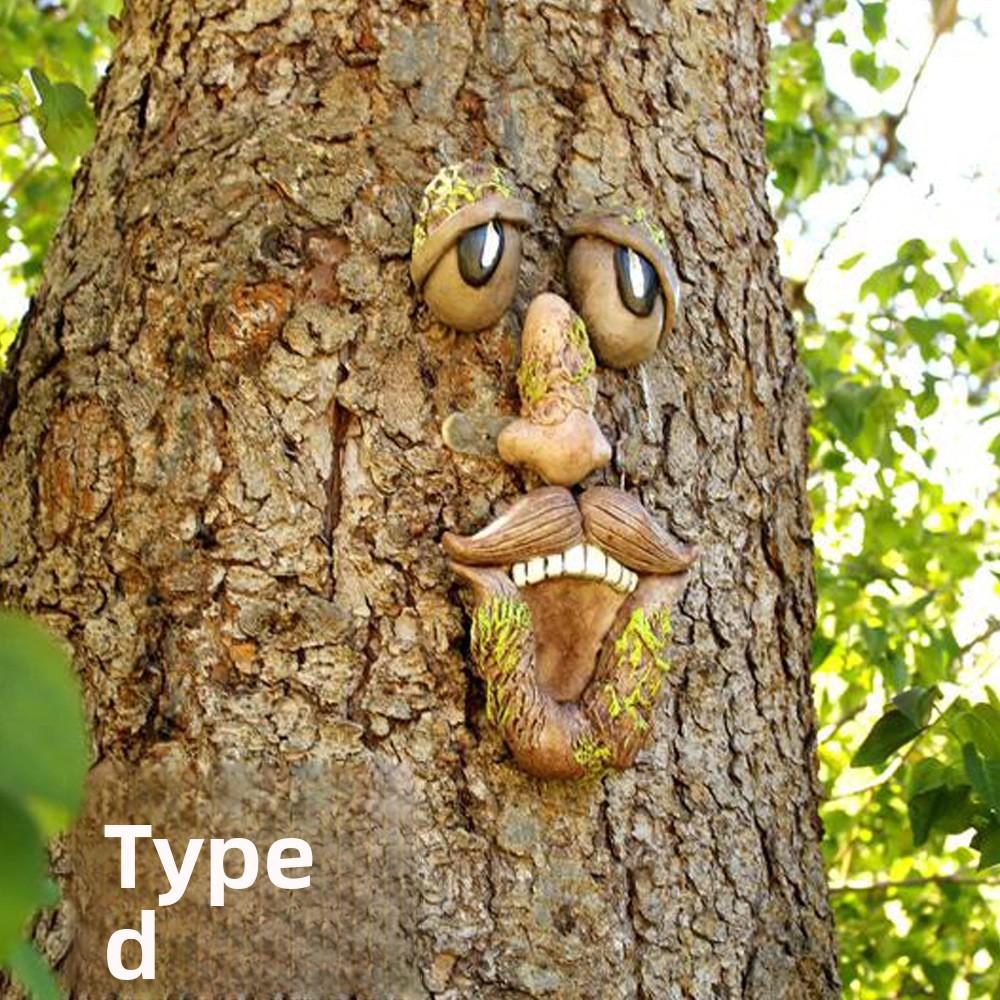 Bark Luminous Tree Face Tree Monster Facial Resin Ornament Easter Outdoor Creative Ornament Decoration