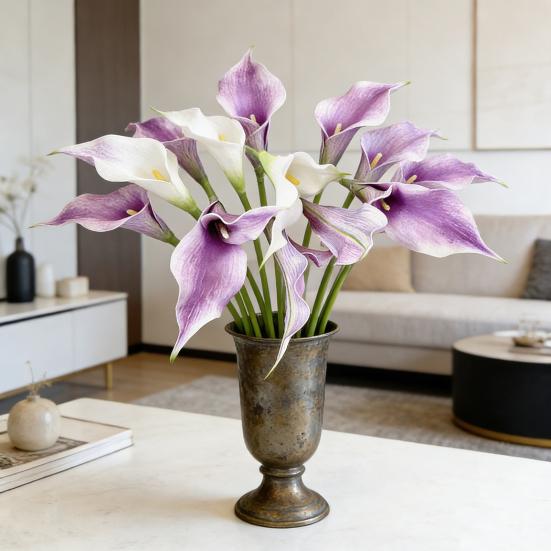 Künstliche Calla-Lilie Realistischer Falscher Blumenstiel Zuhause Büro Hochzeitsparty Innen Außen Kunstblüte Mittelstück Dekoration