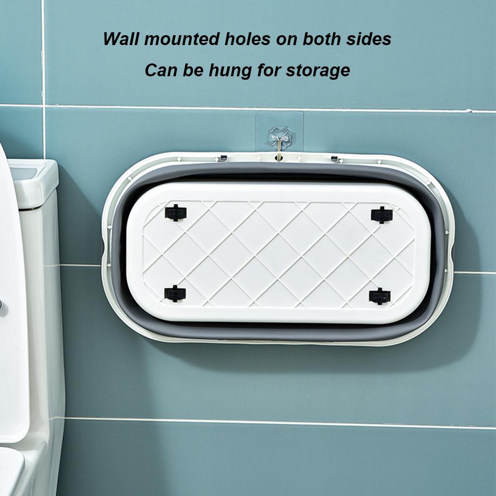 Folding Large Capacity Mop Barrel with Wheel Wash Bucket with Handle Space Saving for Camping Traveling Picnic Water Bucket