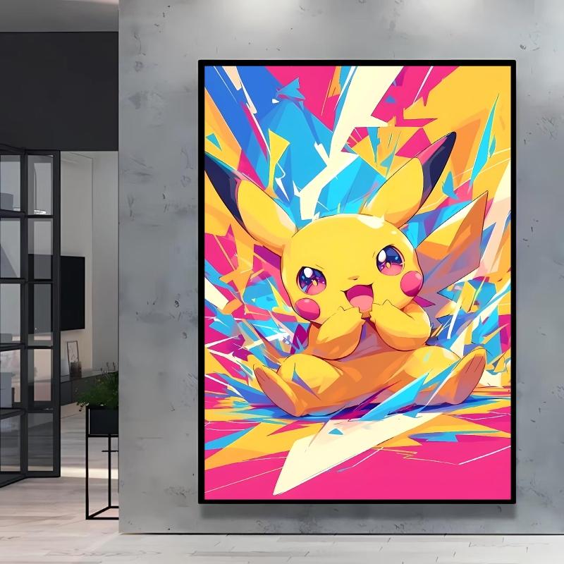Canvas Art Wall Painting Posters Pokemon Images Pikachu Decor Painting Home Decoration Living Room Decor Paintings Kids Gift