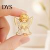 Healing Visual Design Little Angel Brooch Pin for Women, Cute Guardian Holding Heart Lapel Decorative Accessories with Wings, Clothing Accessory
