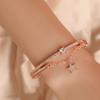 Women's Alloy Drill Five-pointed Star Hollow Chain Bracelet Charm Wrist Bangle