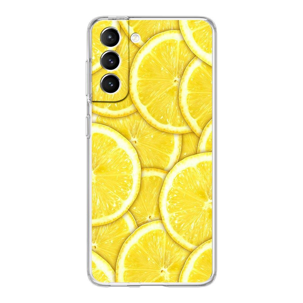 Mediterranean Lemon Phone Case For Samsung Galaxy S22 5G S20 Ultra S21 FE 5G S10E S9 S8 S10 Plus Note 20 10 Clear Silicone Cover