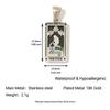 18k Gold Electroplated Stainless Steel Tarot Card Pendant - European & American Style, High-End Waterproof Design for Women