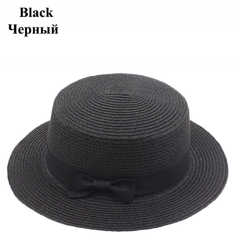 Straw Hat Women Summer Hat Beach Ladies Casual Flat Brom Bowknot Panama Hat Breathable FashBreathable Fashion Sun Hats For Women