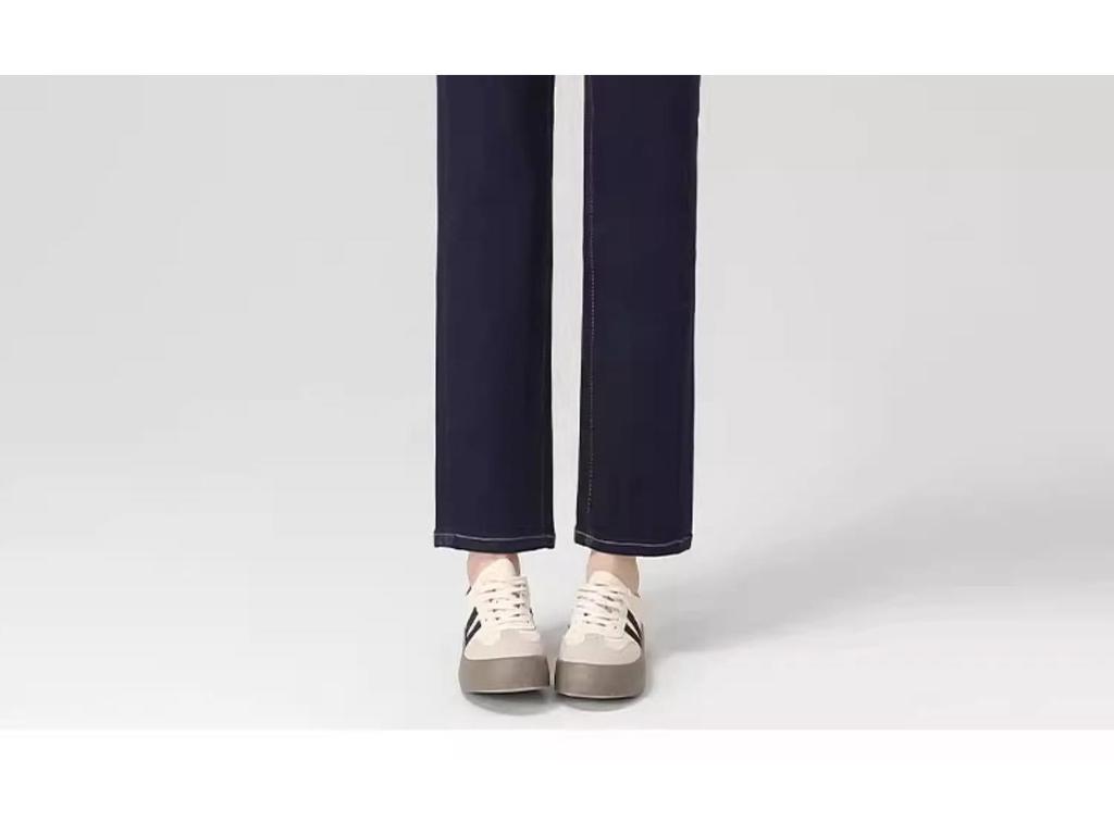 High-Waisted Slimming Straight-Leg Cigarette Pants for Petite Women, 2025 Spring/Autumn, Four-Way Stretch Blue.