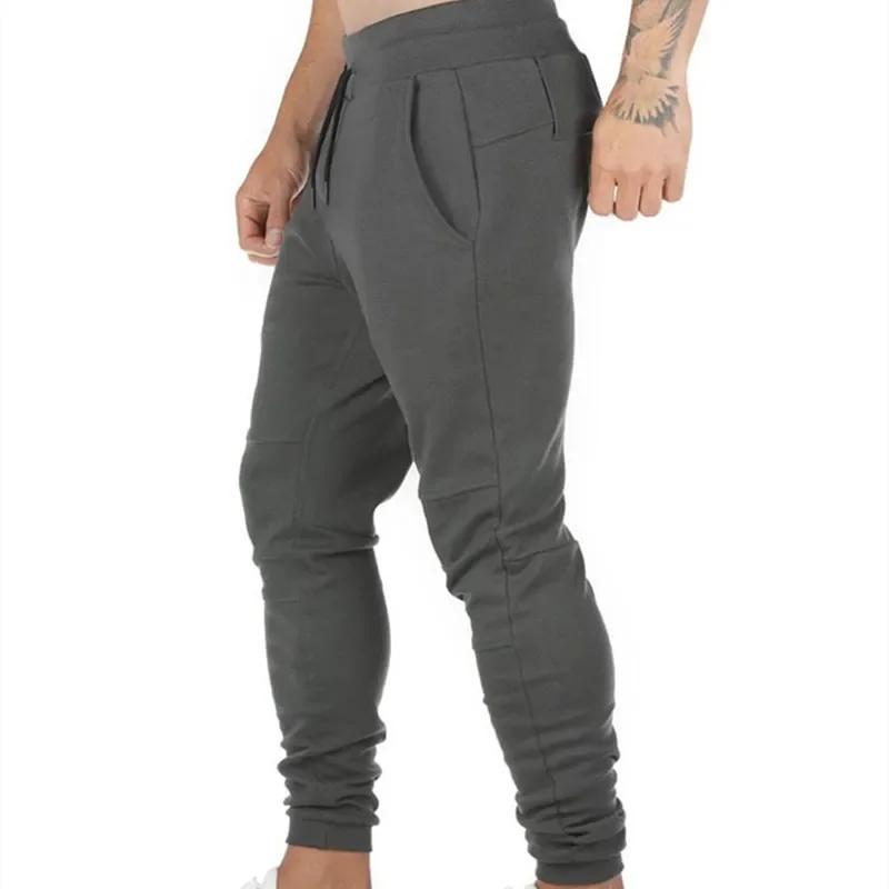 Men's Trousers Thin Fitness Training Pants Men's Cotton and Polyester Elastic Closed Feet Pants Slim Pants.