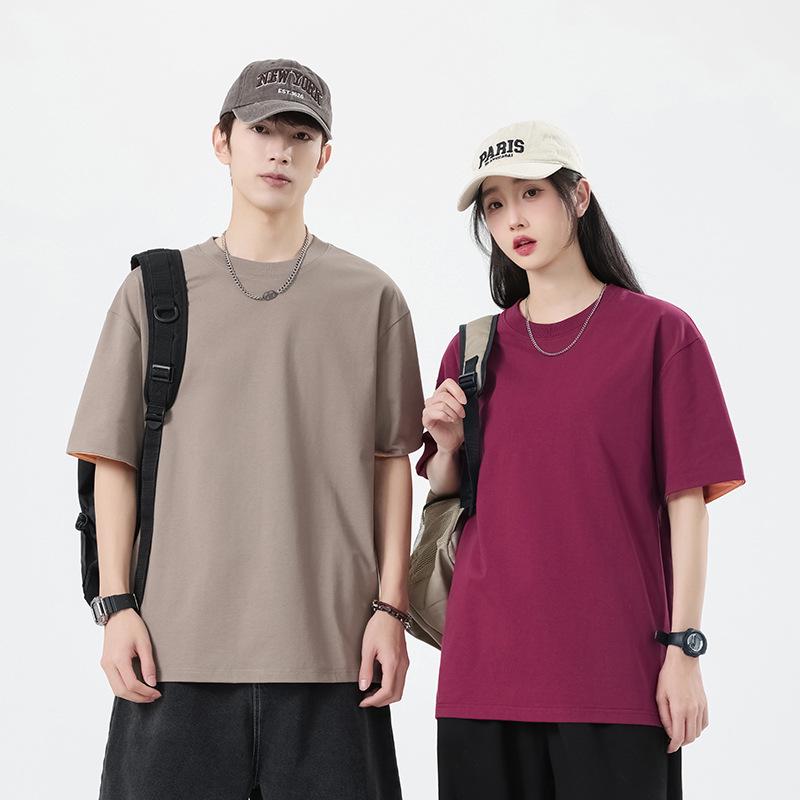 Kunhai Pengyun Men's Color Block Summer Heavyweight Neutral T-Shirt