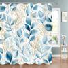 1 piece Small Fresh Plant Leaf Shower Curtain, Floral Tropical Plant Art Deco Bathroom Decorative Shower Curtain, with Hooks