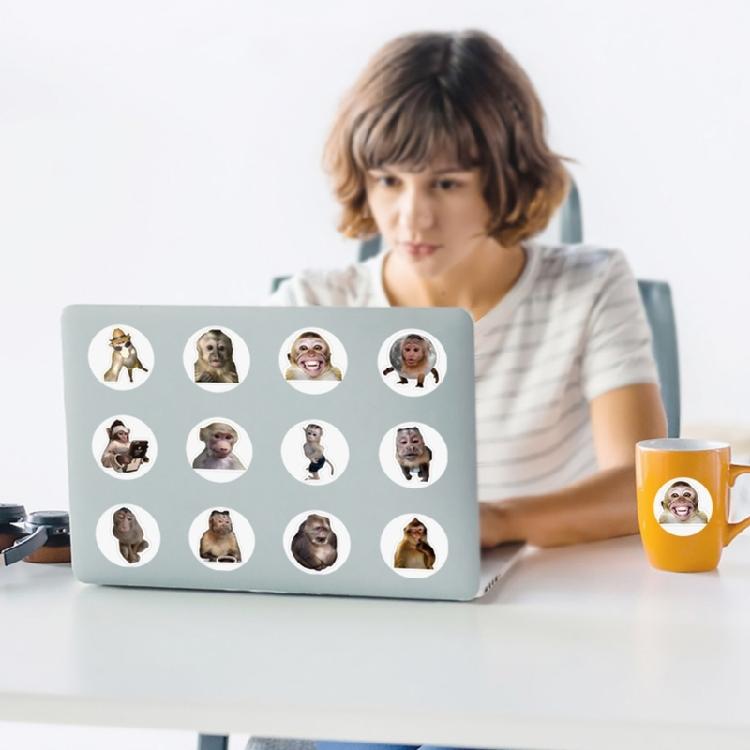 500Pcs Monkey Shaped Sticker Decorative Wrapping Labels For Scrapbooking Journal Notebook Phone Laptop Gift Packaging