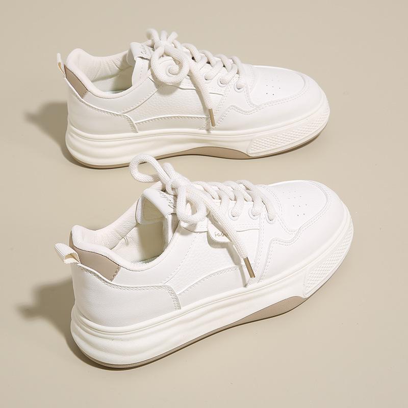 

2025 autumn white shoes women s new Korean version ins female students heightening platform sports board shoes casual shoes H6518 35
