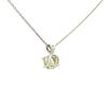 Lemon Quartz Round Pendant Necklace 925 Sterling Silver Rhodium Plated Solitaire Gemstone Pendant with Chain Gift for Women