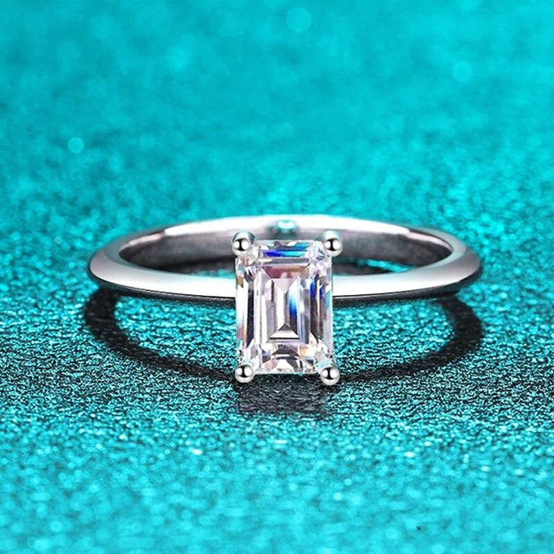 1ct Wedding Moissanite Rings for Women Sterling Silver S925 Jewelry Lab Diamond Luxury Promise Band