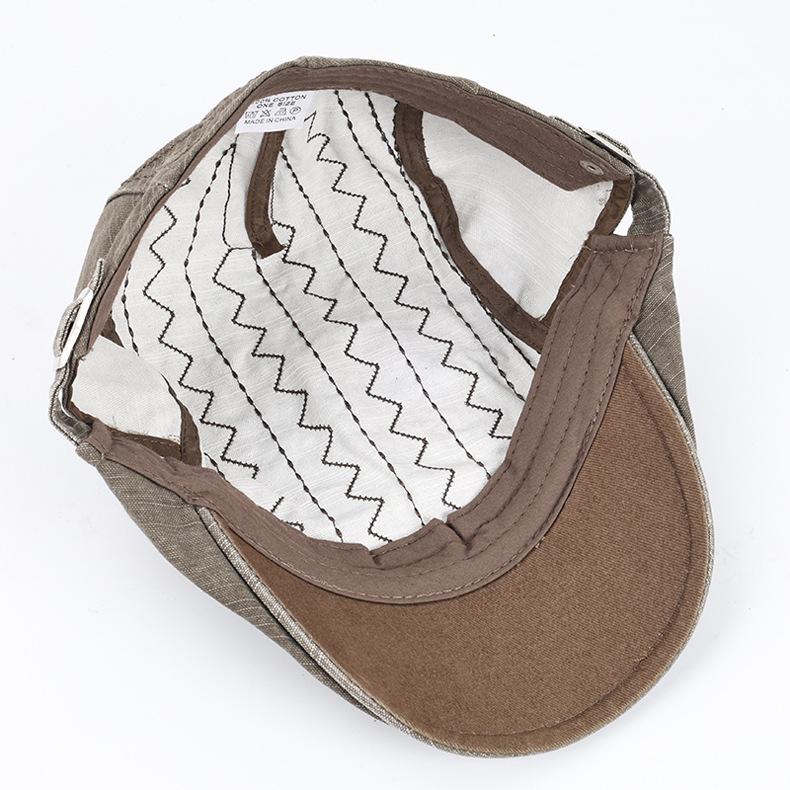 Cotton Forward Cap Middle-Aged and Elderly Men's Embroidered Cap Spring Summer Sun Protection Sun Hat British Beret Peaked Cap