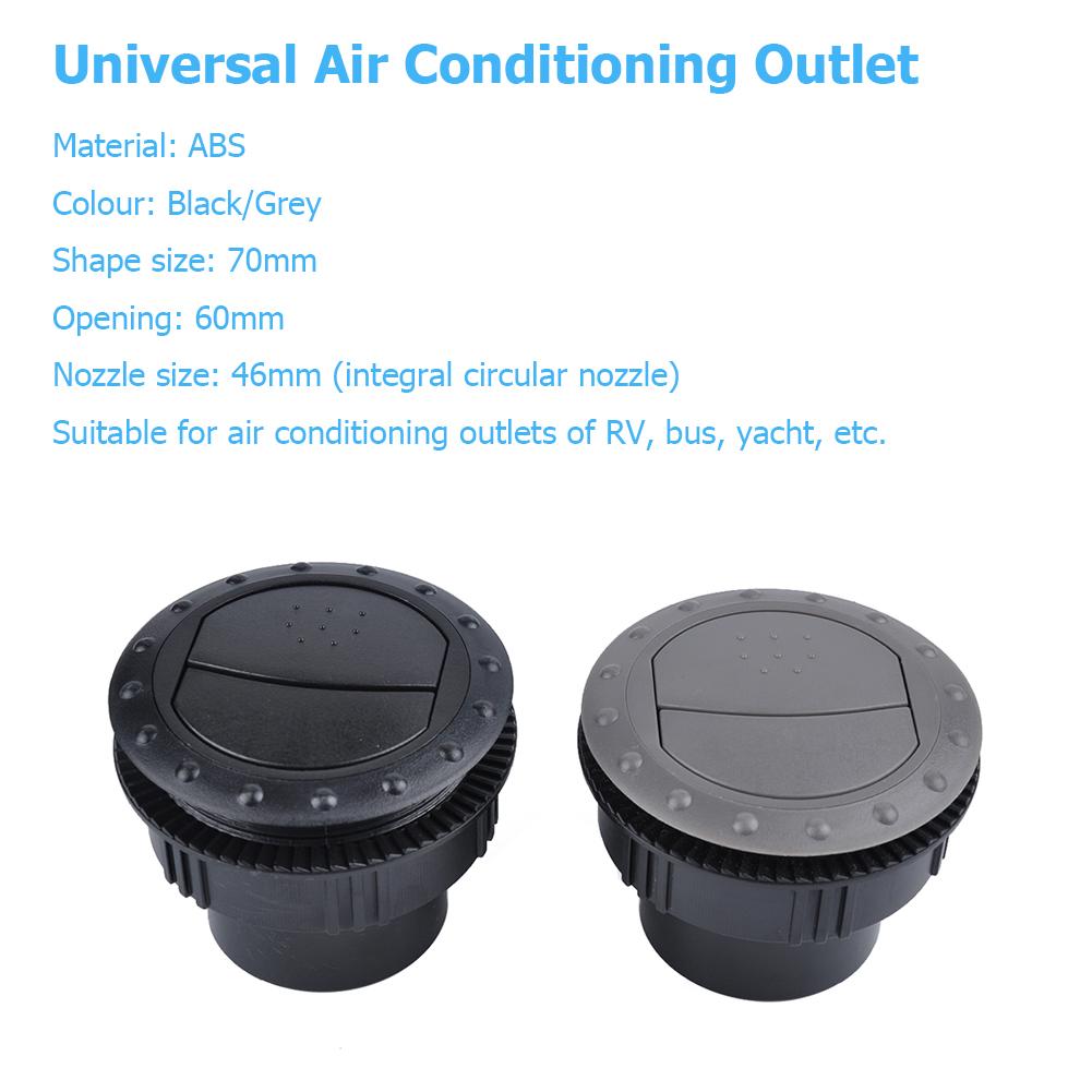 60mm ABS RV Car ATV A/C Vent Air Outlet Open Rotating Interior Round Ceiling