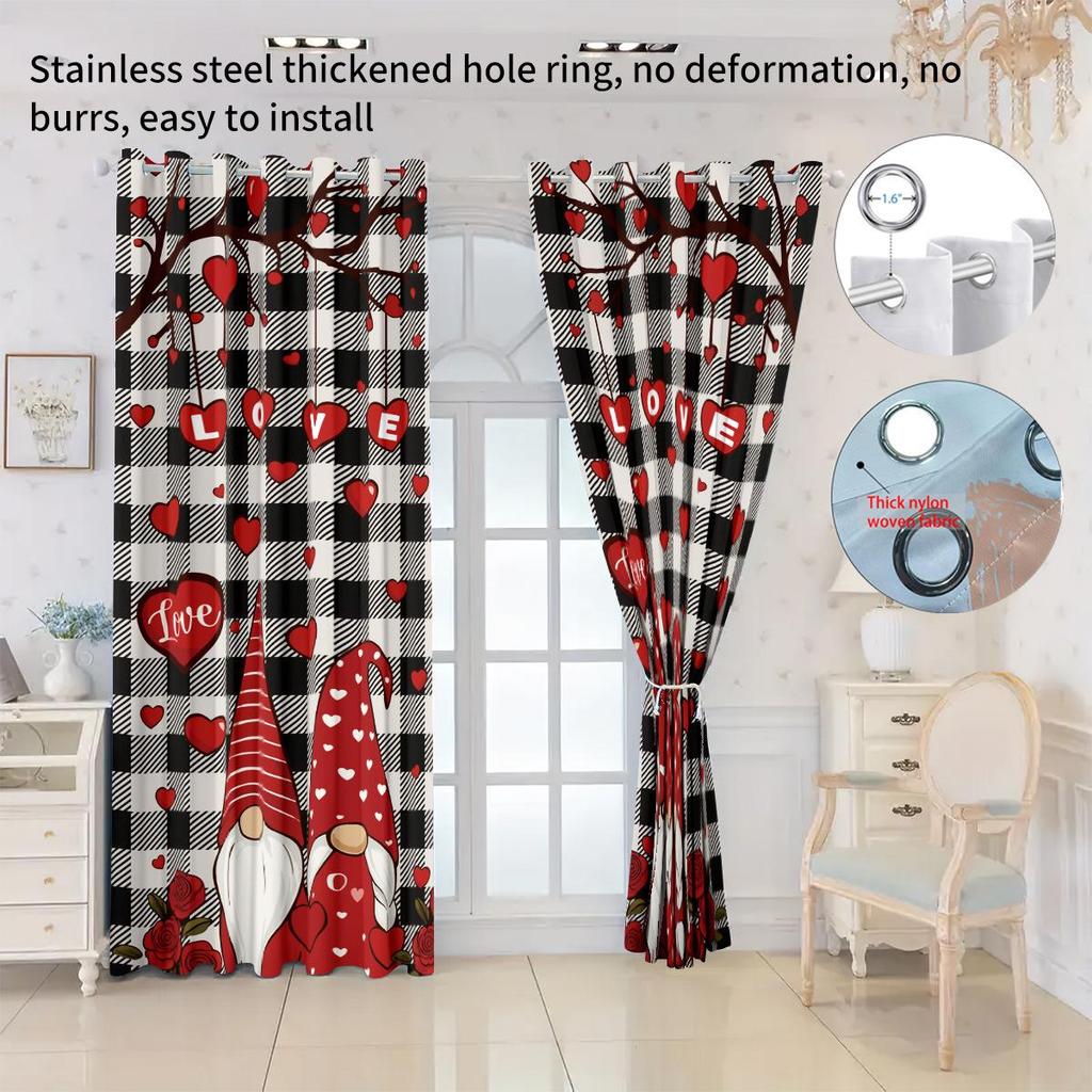 Custom Christmas Gnome Blackout Curtains: High Precision, Sun Protection, Thickened Polyester
