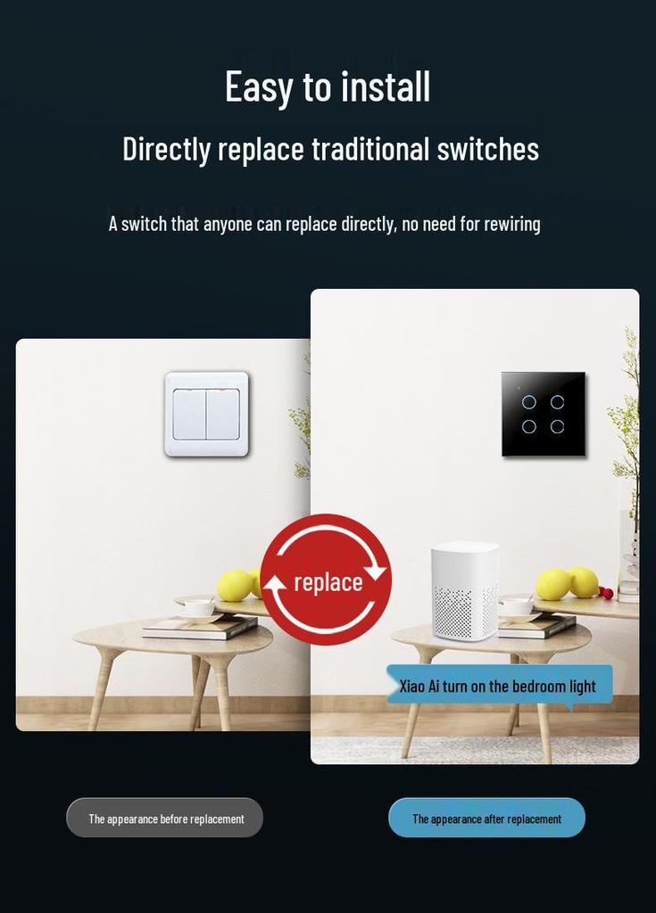 Zhengshang C3 Graffiti Smart WiFi Switch Voice Panel, Tuya EU Standard, Alexa & Google Assistant Compatible