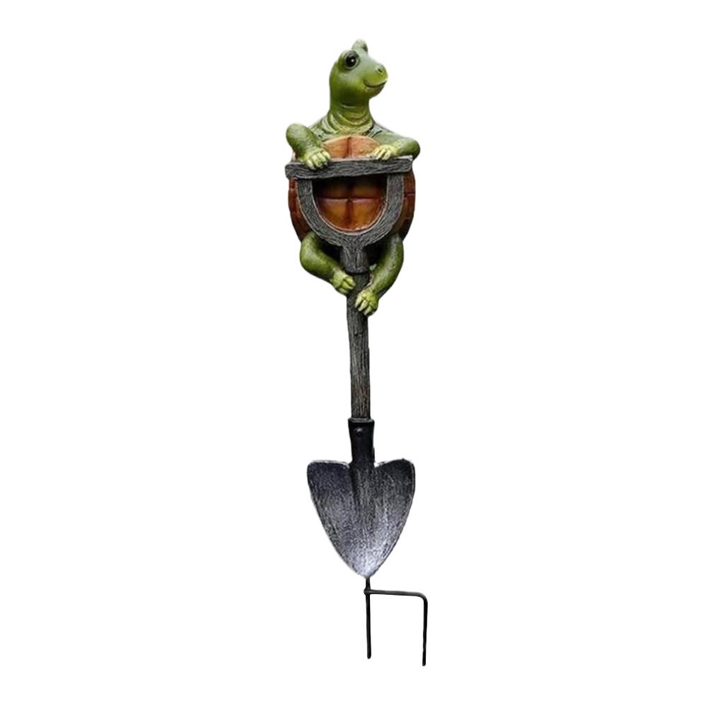 Creative Frog Rabbit Turtle Gnome Shovel Outdoor Garden Bonsai Craft Decorations Resin for Yard Lawn Patio Outside Backyard